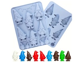 Molde silicona 6 GNOMOS de Navidad 